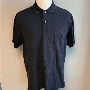 Lands' End Polo Shirt | 100% Cotton | Size L | Black